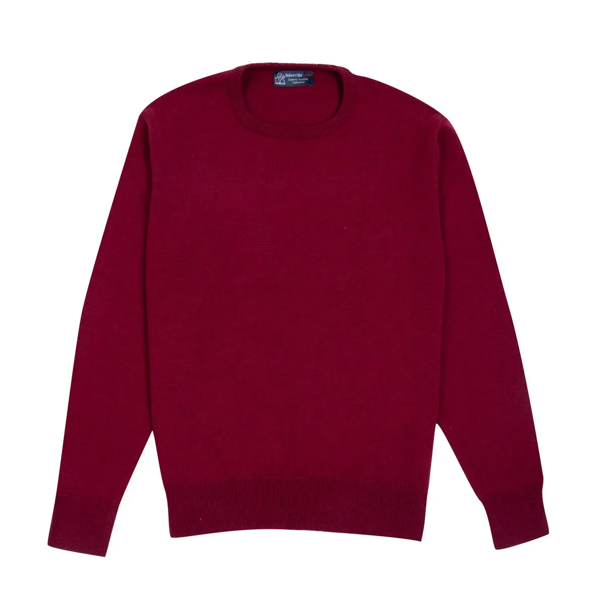 Claret Red Tiree 4ply Crew Neck Cashmere Sweater Robert Old