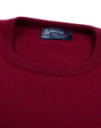 Claret Red Tiree 4ply Crew Neck Cashmere Sweater Robert Old