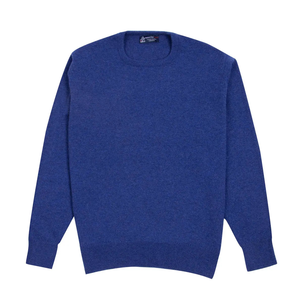 Electric Indigo Tiree 4ply Crew Neck Cashmere Sweater CASHMERE Robert Old