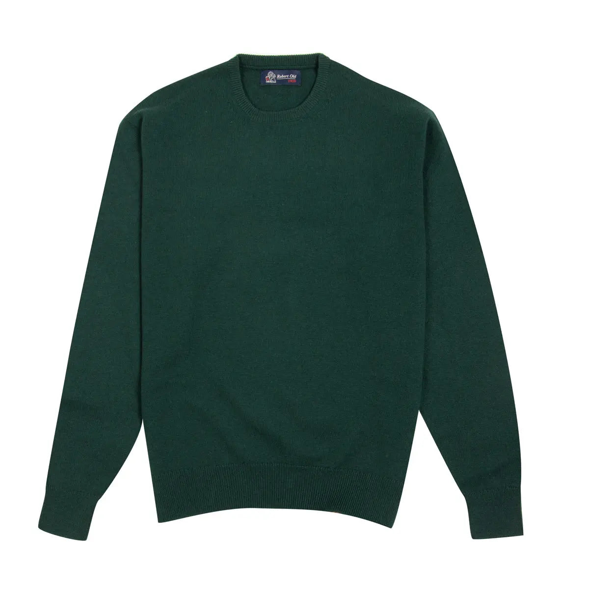 Holly Green Tiree 4ply Crew Neck Cashmere Sweater Robert Old