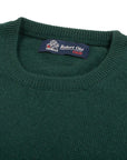 Holly Green Tiree 4ply Crew Neck Cashmere Sweater Robert Old