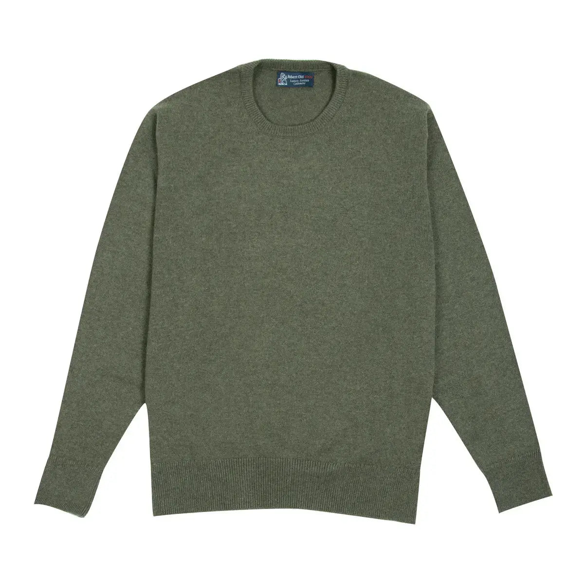 The Tiree 4ply Crew Neck Cashmere Sweater - Loden Mix CASHMERE Robert Old