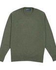 Loden Mix Tobermorey 4ply V-Neck Cashmere Sweater Robert Old