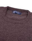 Porcupine Brown Tiree 4ply Crew Neck Cashmere Sweater CASHMERE Robert Old