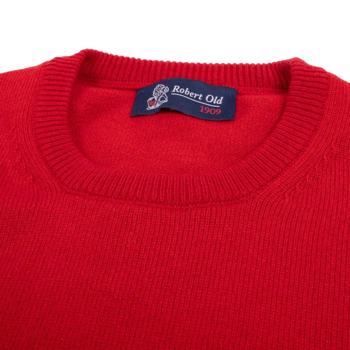 Ruby Red Tiree 4ply Crew Neck Cashmere Sweater Robert Old