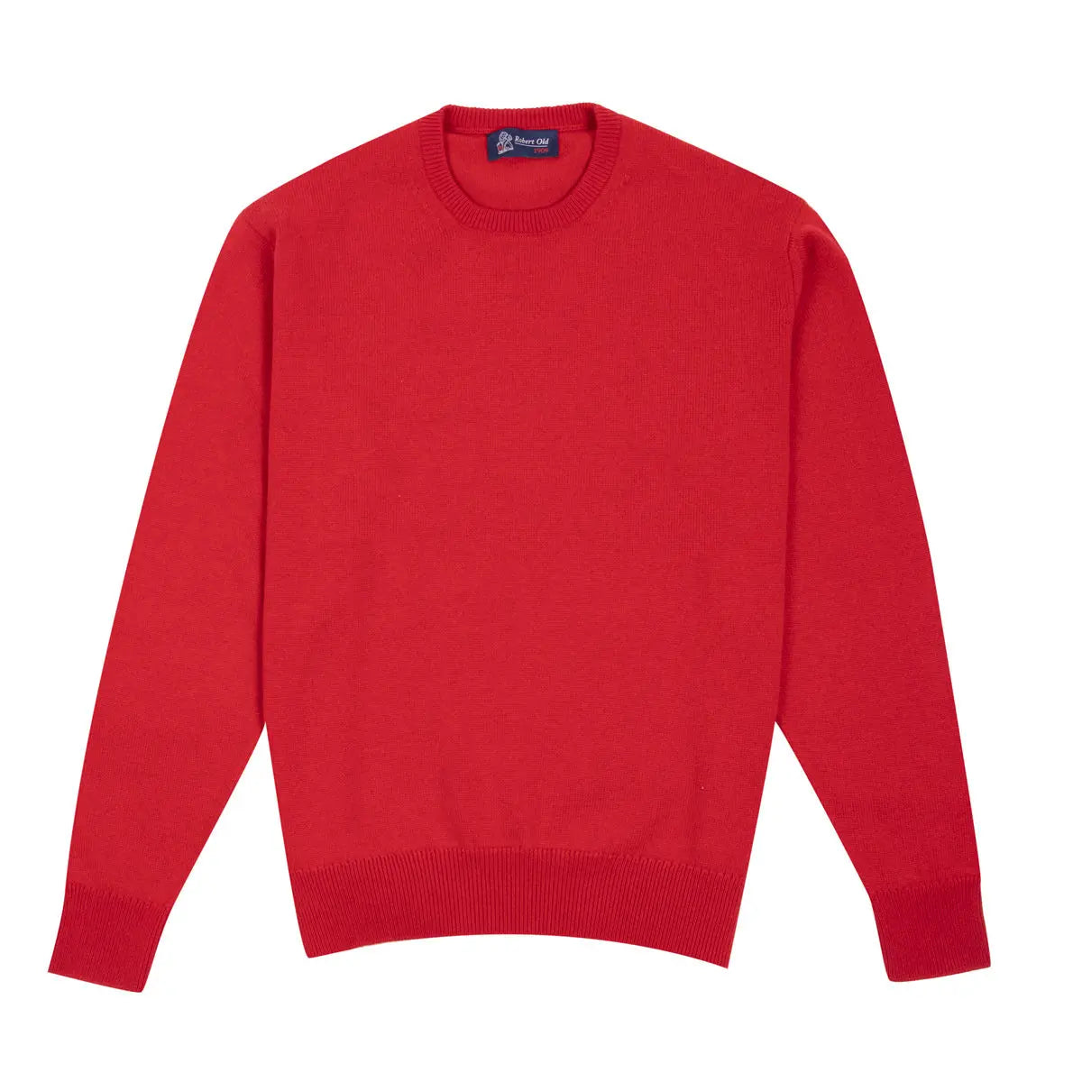 Ruby Red Tiree 4ply Crew Neck Cashmere Sweater CASHMERE Robert Old