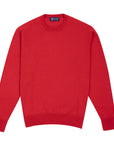 Ruby Red Tiree 4ply Crew Neck Cashmere Sweater Robert Old