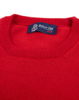 Ruby Red Tiree 4ply Crew Neck Cashmere Sweater Robert Old