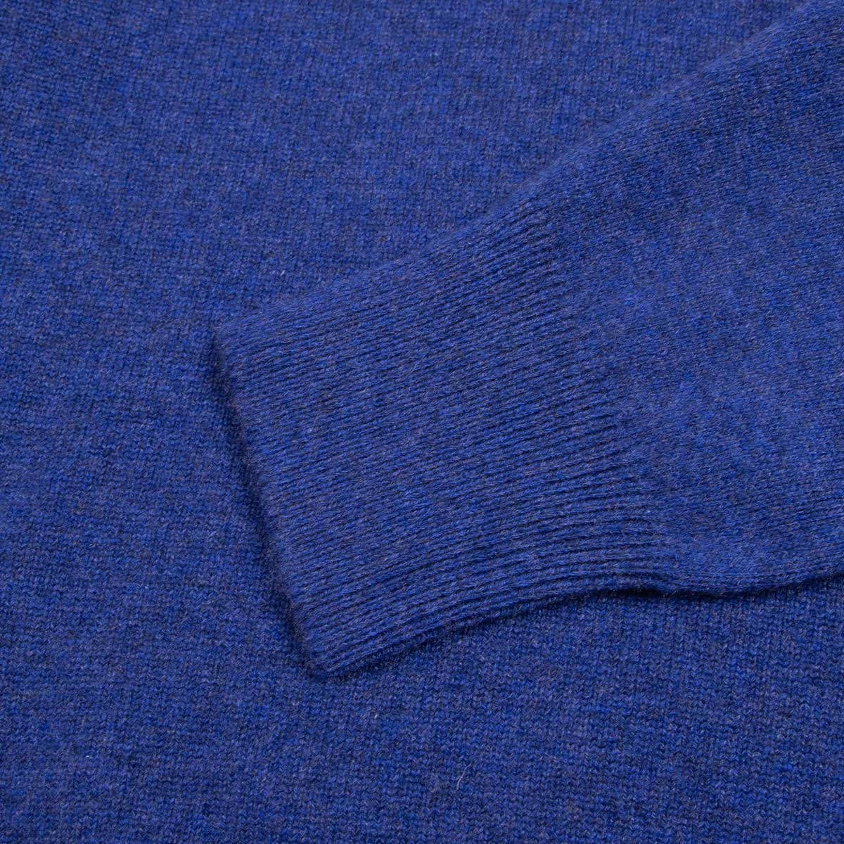 Electric Indigo Tiree 4ply Crew Neck Cashmere Sweater CASHMERE Robert Old