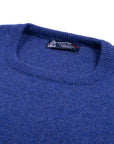 Electric Indigo Tiree 4ply Crew Neck Cashmere Sweater Robert Old