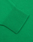 Grasshopper Green Tobermorey 4ply V-Neck Cashmere Sweater CASHMERE Robert Old