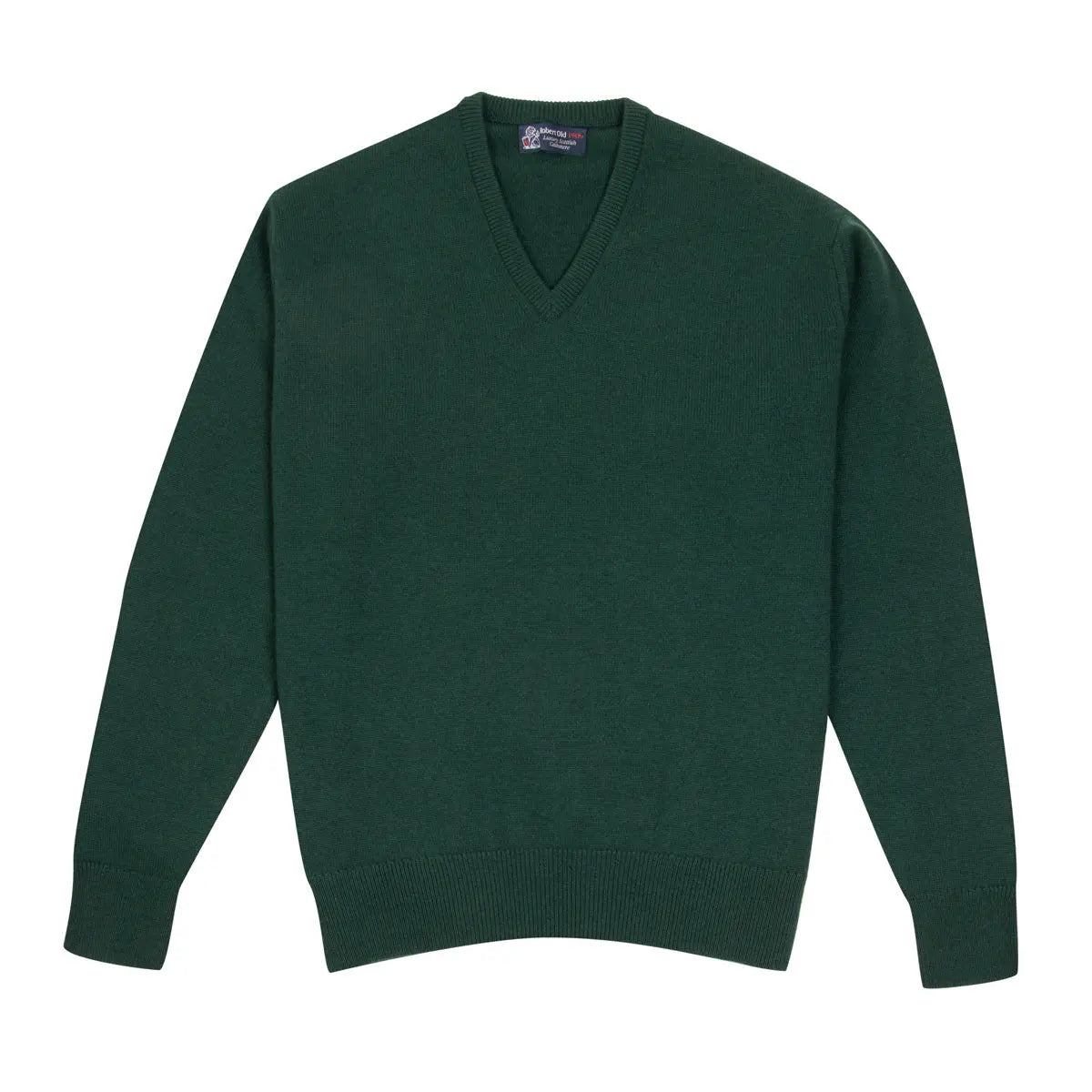 Holly Green Tobermorey 4ply V-Neck Cashmere Sweater CASHMERE Robert Old