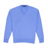 Isfahan Blue Tobermorey 4ply V-Neck Cashmere Sweater CASHMERE Robert Old