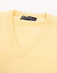 Lemon Frost Tobermorey 4ply V-Neck Cashmere Sweater Robert Old