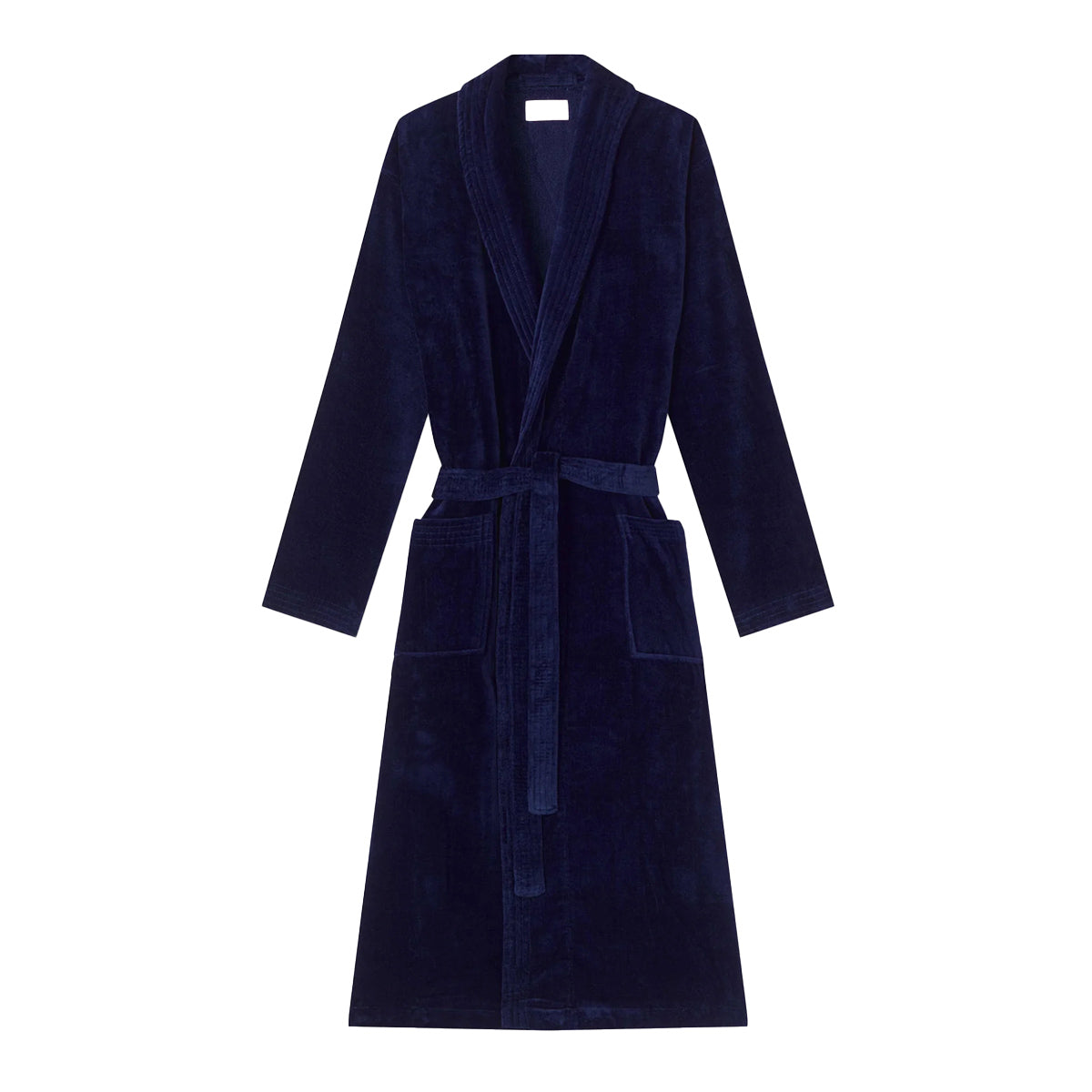 Navy Triton Cotton Bath Robe UNDERWEAR Derek Rose