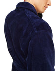 Navy Triton Cotton Bath Robe UNDERWEAR Derek Rose