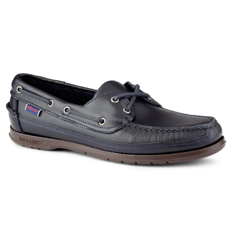 Navy Schooner Waxed Leather Boat Shoes SHOES Sebago