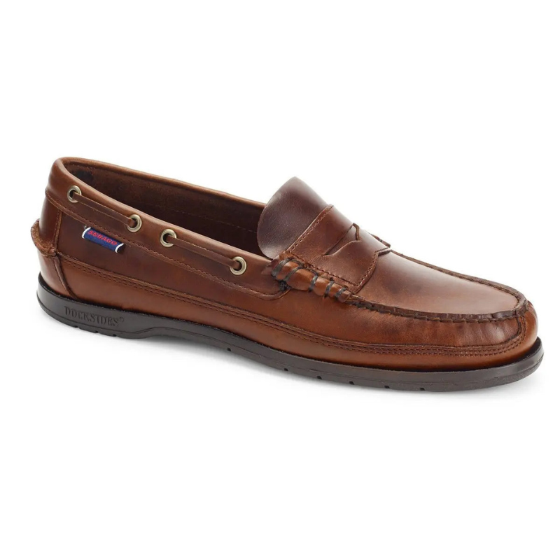 Brown Gum Sloop Waxed Leather Loafer SHOES Sebago