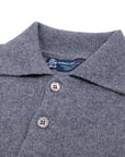 Smog Grey Balvenie 3 Button 4ply Cashmere Polo Sweater CASHMERE Robert Old