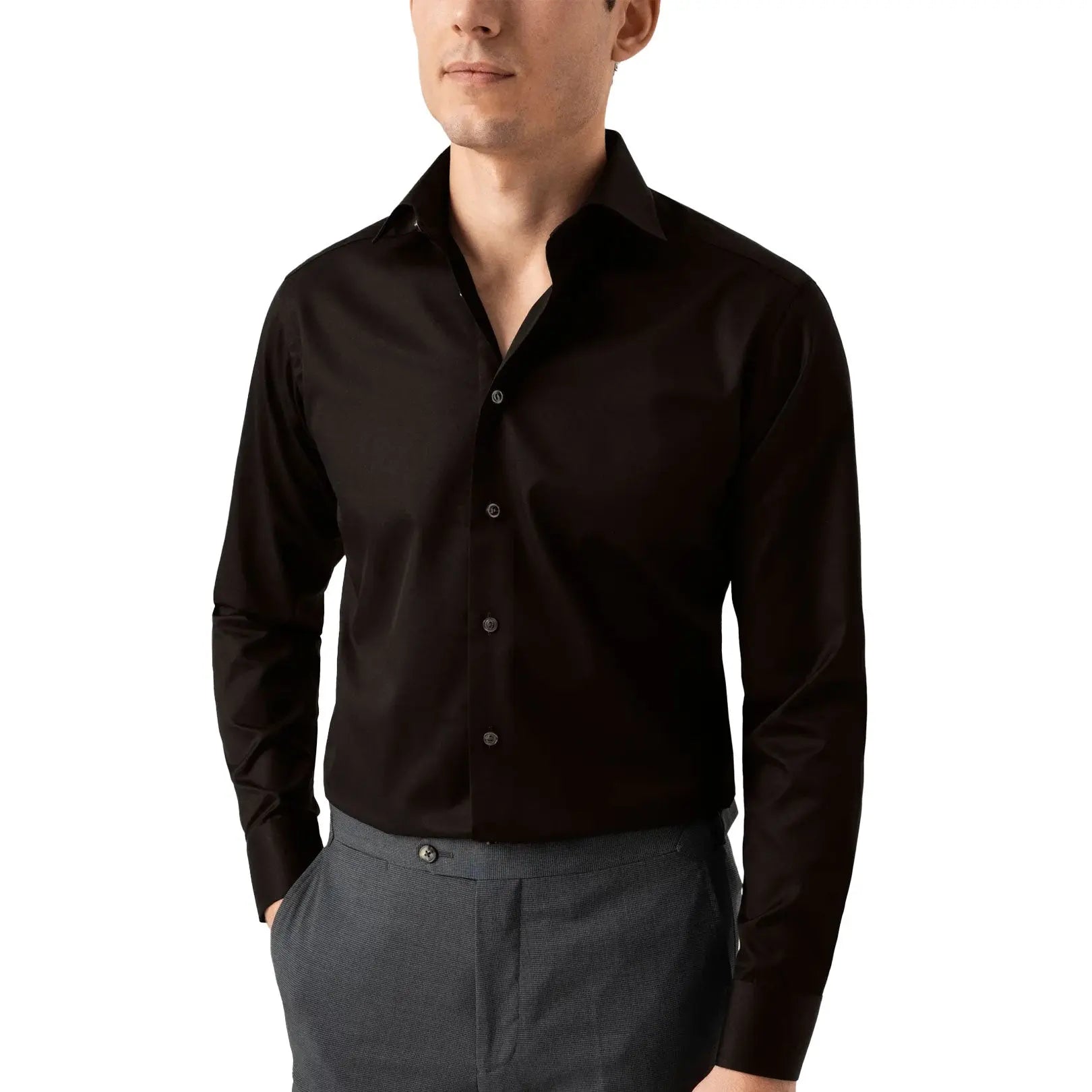 Black Signature Twill Slim Fit Shirt  Eton   