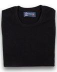 Black Highclere Cashmere Crew Neck Sweater  Robert Old Black UK 36" 