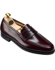 Boston Calf Leather Penny Loafer SHOES Crockett & Jones Burgundy UK 6