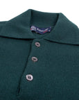 Bottle Green Balvenie 3 Button 4ply Cashmere Polo Sweater Robert Old