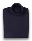 Dark Navy Elgin 2ply Roll Neck Cashmere Sweater  Robert Old Dark Navy UK 36" 