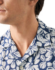 Blue Floral Linen Resort Shirt  Eton   