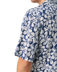 Blue Floral Linen Resort Shirt  Eton   