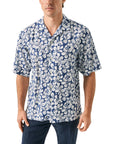 Blue Floral Linen Resort Shirt  Eton   