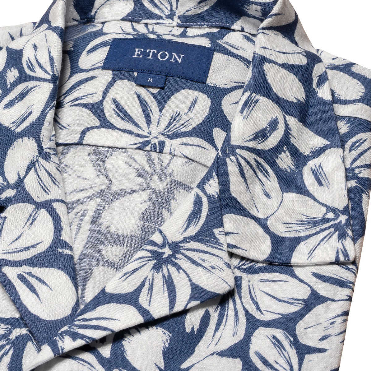 Blue Floral Linen Resort Shirt  Eton   