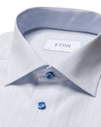 Blue Micro Print Signature Poplin Slim Fit Shirt  Eton   