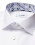 White Micro Print Signature Twill Shirt  Eton   