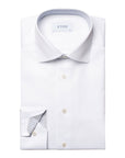 White Micro Print Signature Twill Shirt  Eton   