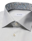 Light Green Paisley Trim Contemporary Fit Shirt  Eton   