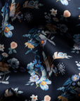 Navy Blue Floral Print Contemporary Fit Twill Shirt  Eton   