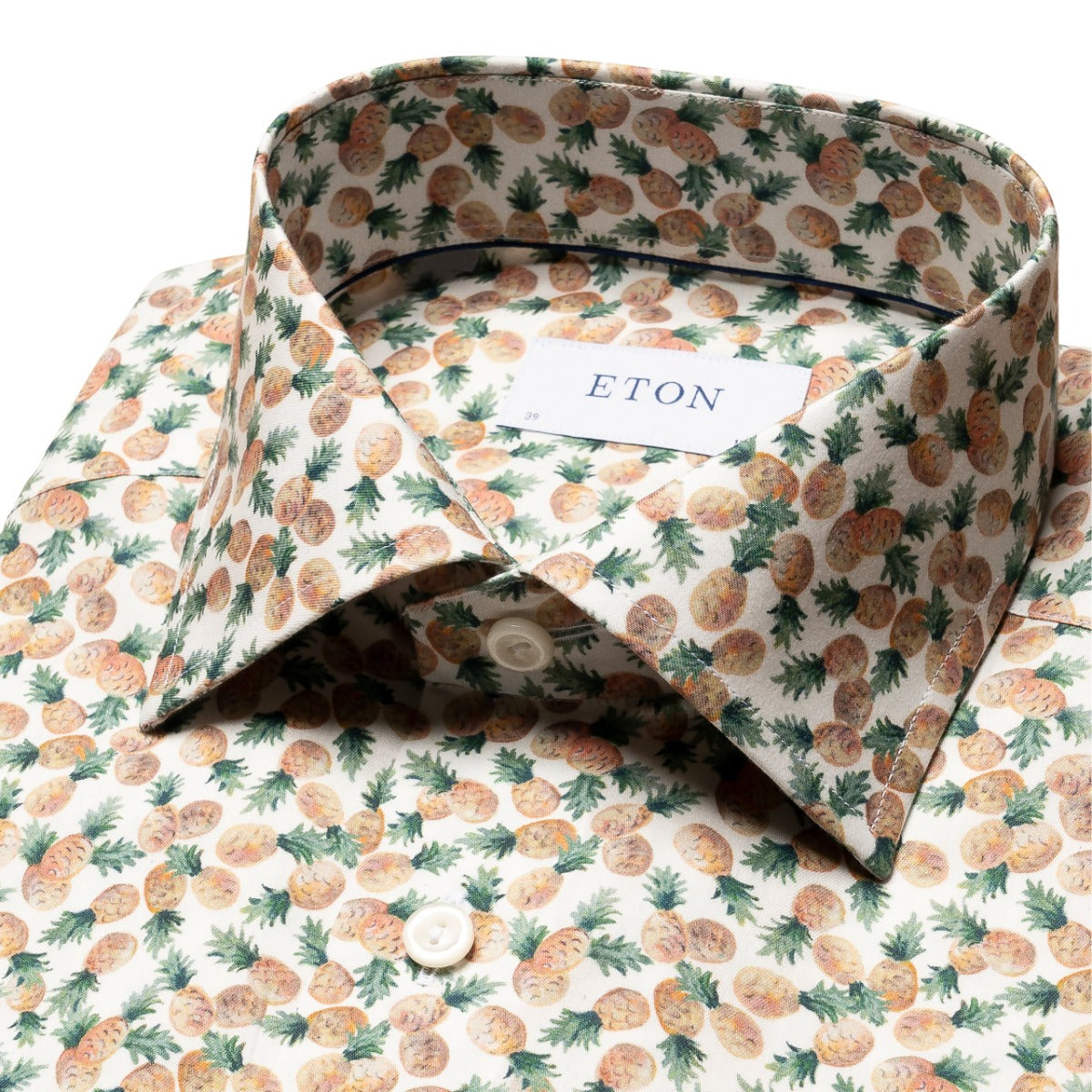 Pineapple Print Cotton-TENCEL™ Slim Fit Shirt  Eton   
