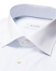 Light Blue Striped Contrast Collar Signature Twill Shirt  Eton   