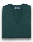 Holly Green Chatsworth 2ply V-Neck Cashmere Sweater CASHMERE Robert Old