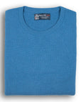 Airforce Blue Huntley 2ply Rib Crew Neck Cashmere Sweater  Robert Old Airforce UK 36" 