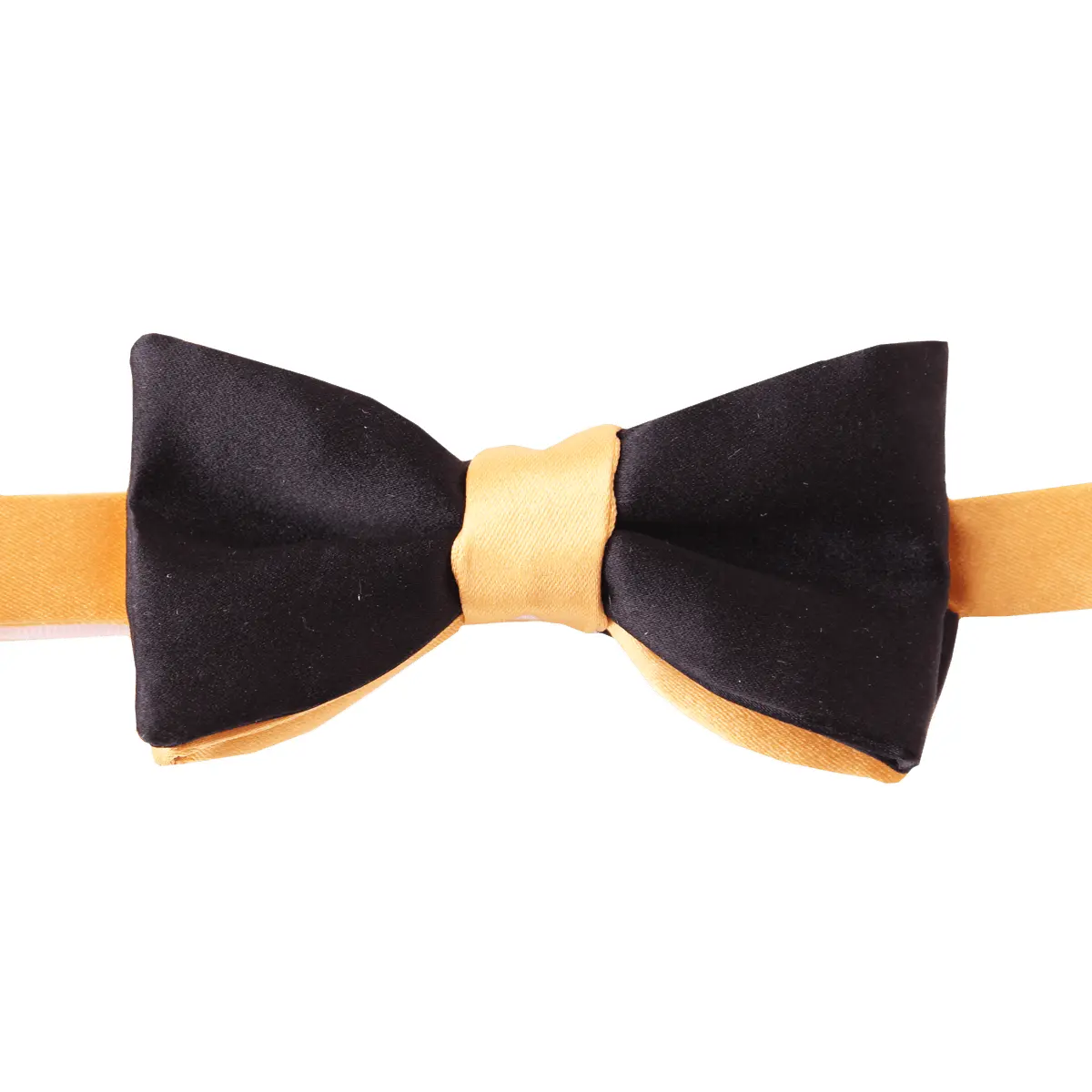 Silver & Black Two-Tone Bow Tie  Robert Old Gold - Black  
