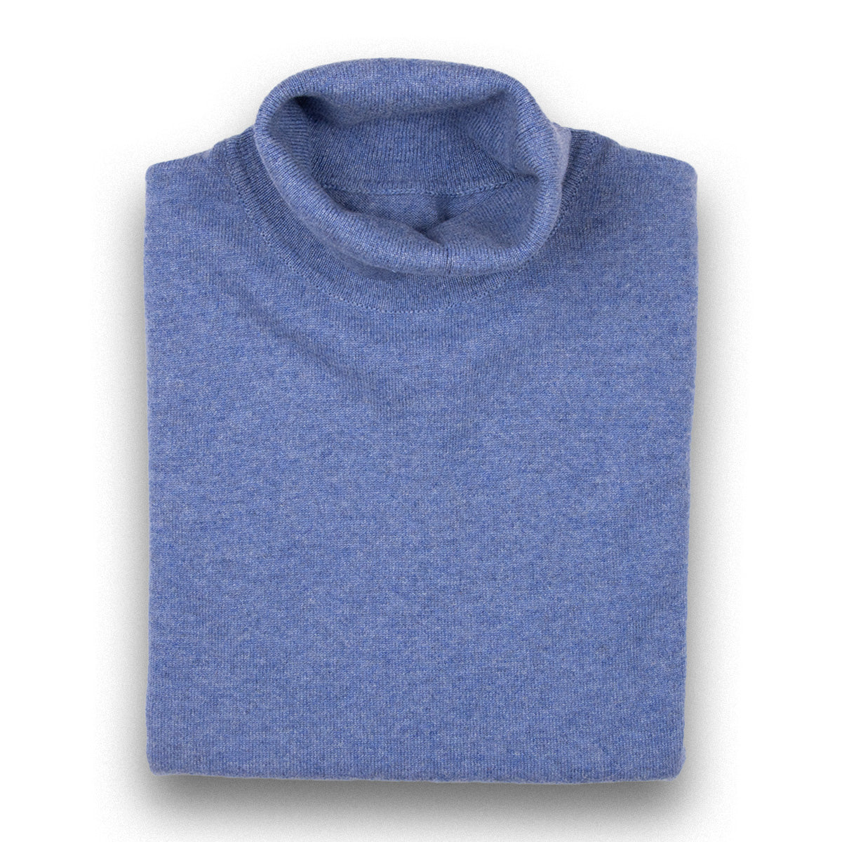 Lapis Elgin 2ply Roll Neck Cashmere Sweater  Robert Old Lapis Blue UK 36" 