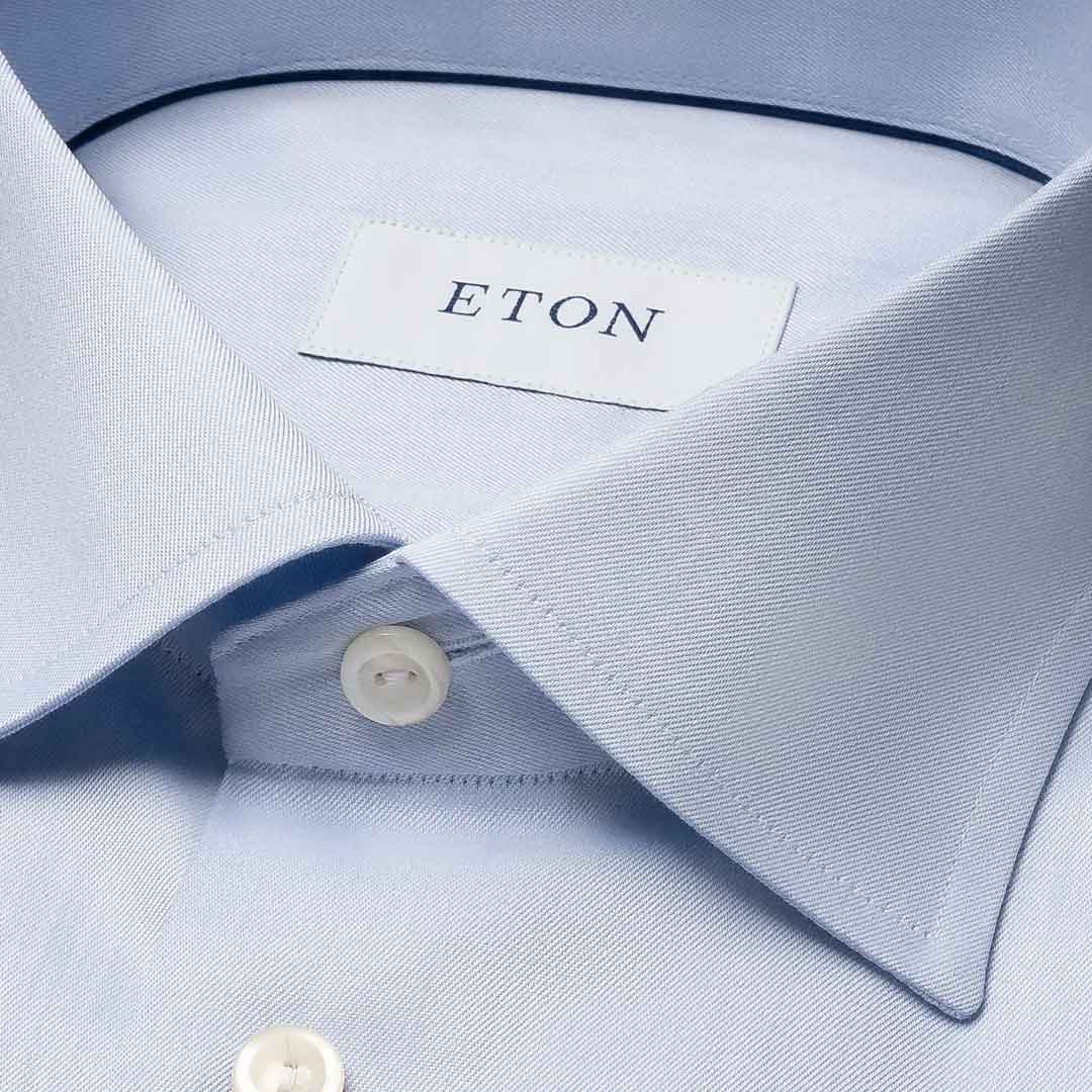 Light Blue Signature Twill Contemporary Fit Shirt  Eton   
