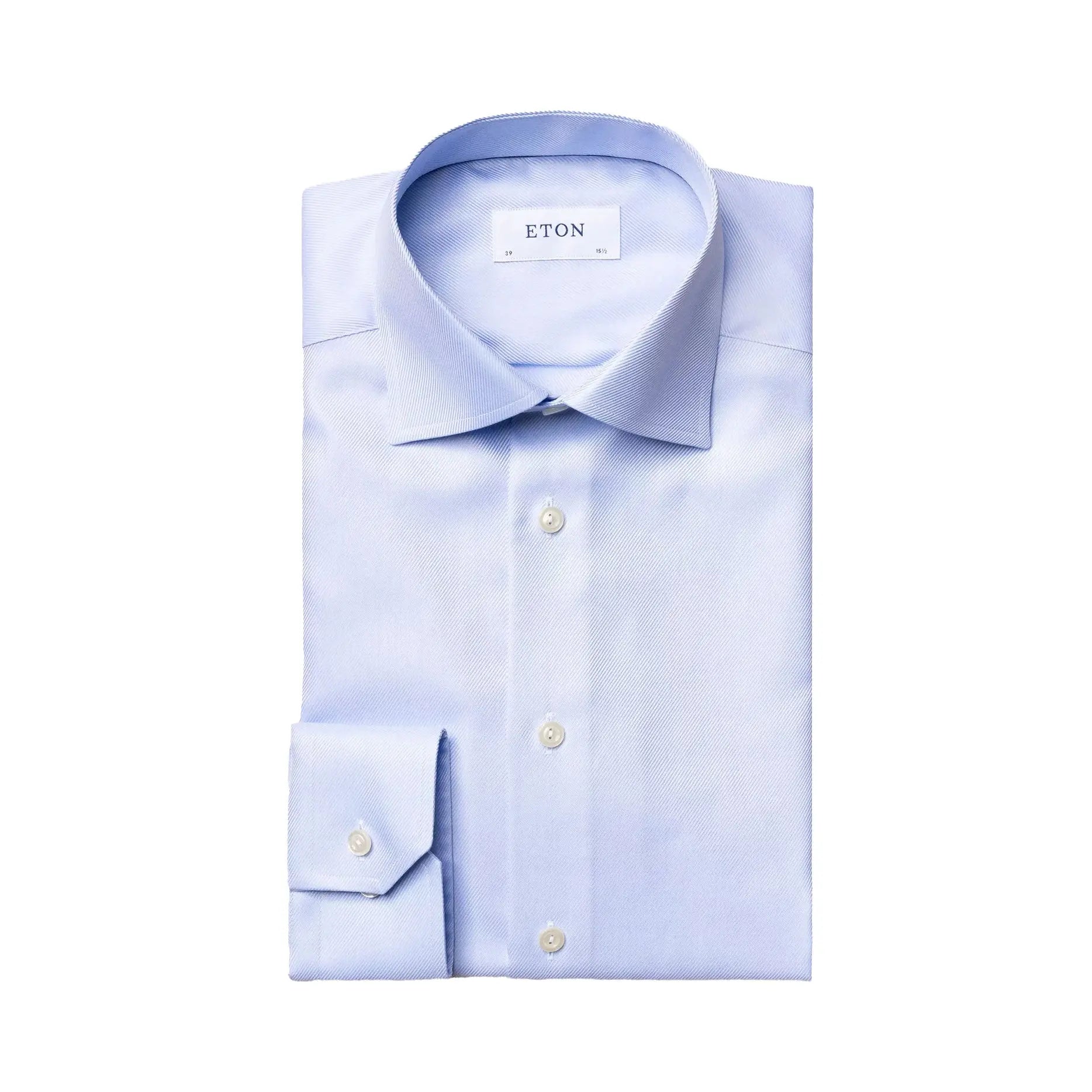 Light Blue Textured Twill Contemporary Fit Shirt  Eton   