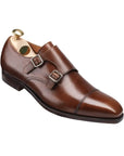 Lowndes Double Buckle Monk Shoes  Crockett & Jones Dark Brown UK 5 