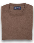 Mocha Brown Highclere Cashmere Crew Neck Sweater CASHMERE Robert Old