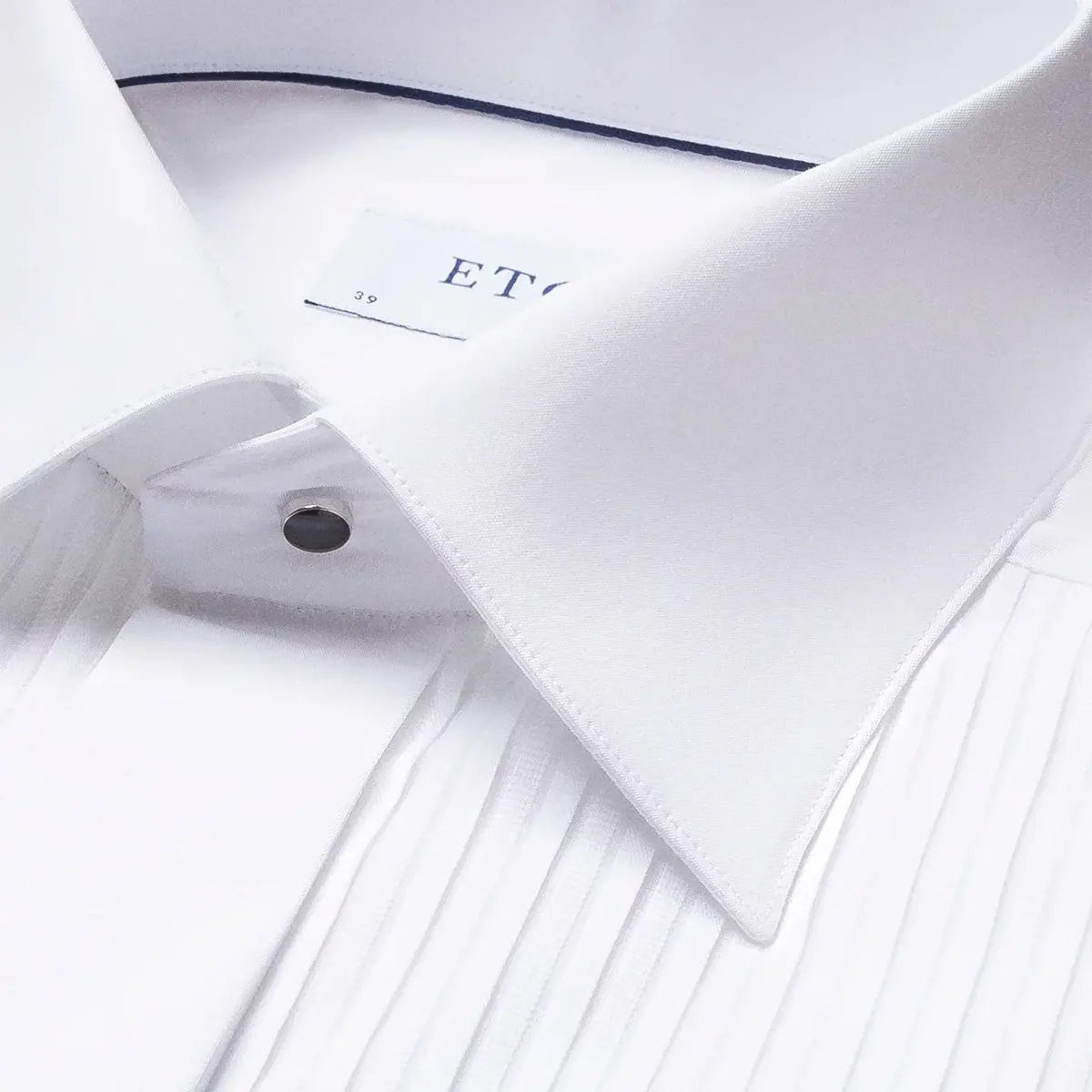 White Plissé Black Tie Classic Fit Shirt Eton