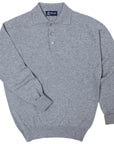 Flannel Oban 3 button 2ply Cashmere Polo Sweater CASHMERE Robert Old