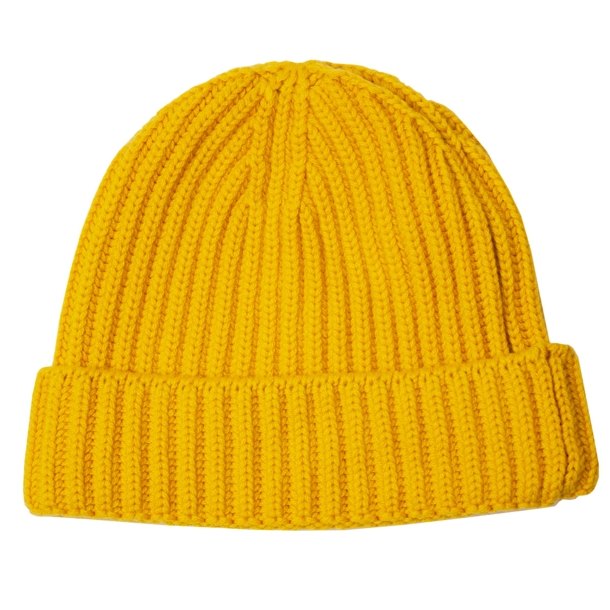 Fisherman Knit 8ply Cashmere Hat - Goldeneye Yellow  Robert Old Goldeneye ONE 